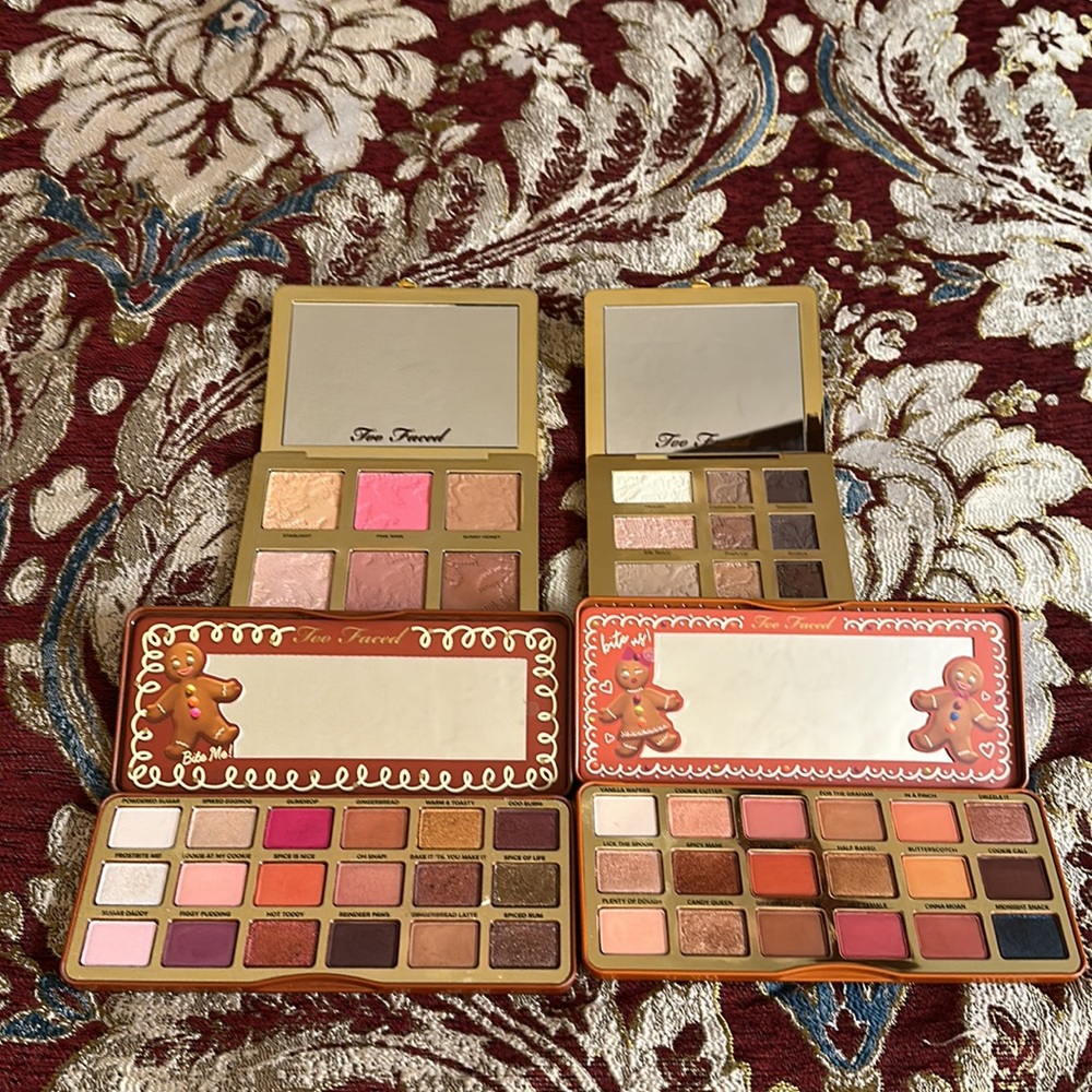 4!!! Too Faced Palettes in Gingerbread Spice + Extra Spicy, Natural Face + Eyes
